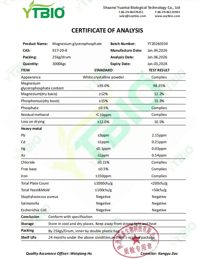 Magnesium Glycerophosphate Powder Magnesium Glycerophosphate Powder