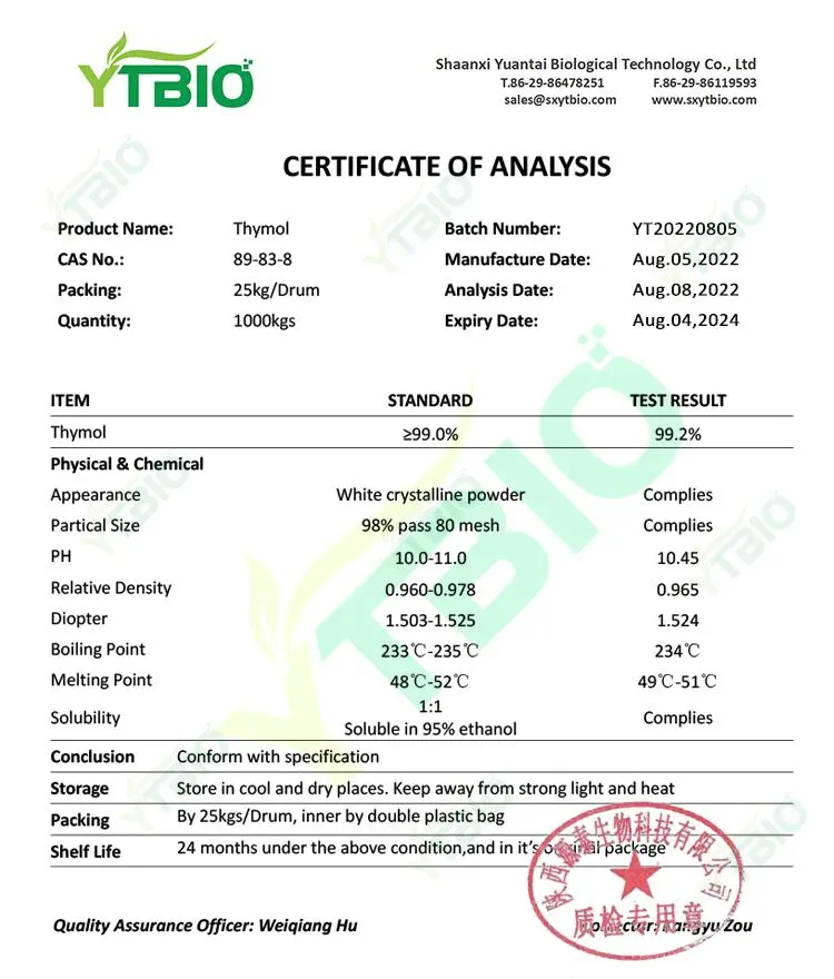 Pure Thymol Pure Thymol