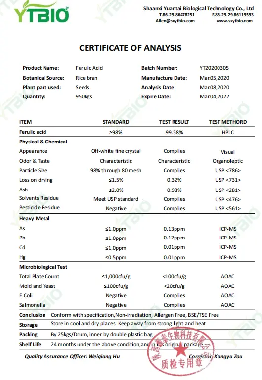 Natural Ferulic Acid Natural Ferulic Acid