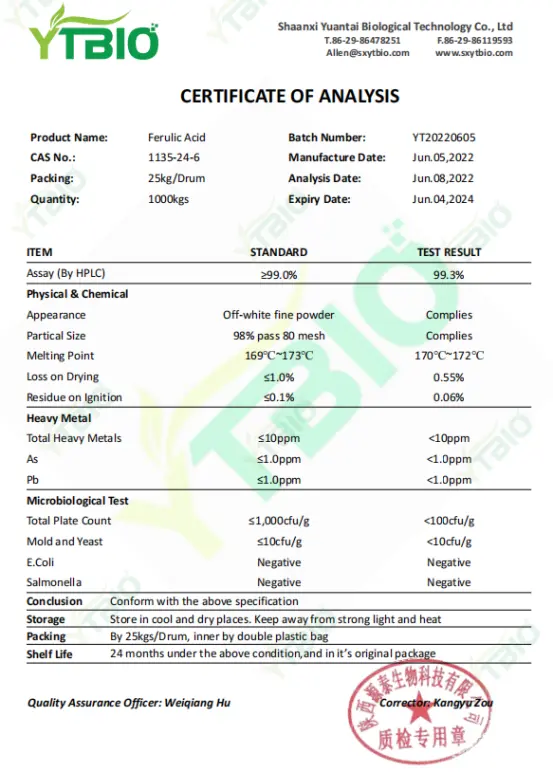 Natural Ferulic Acid Natural Ferulic Acid