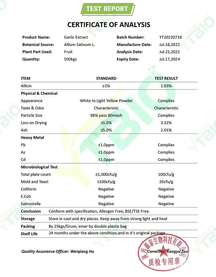 Սխտորի էքստրակտ փոշի Սխտորի էքստրակտ փոշի