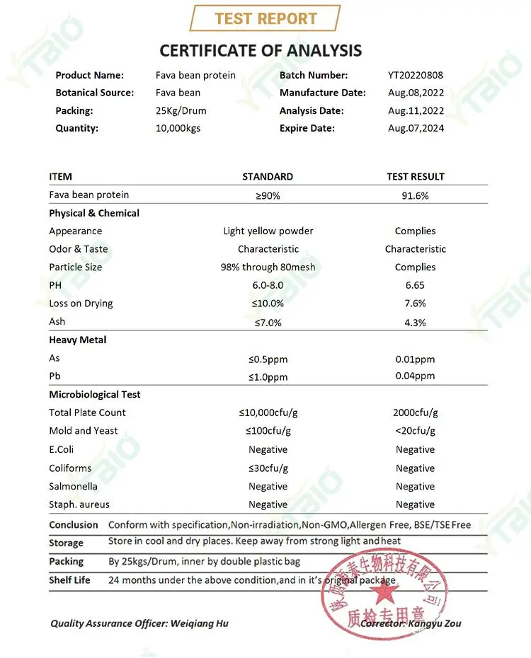 Organic Fava Bean Protein Organic Fava Bean Protein