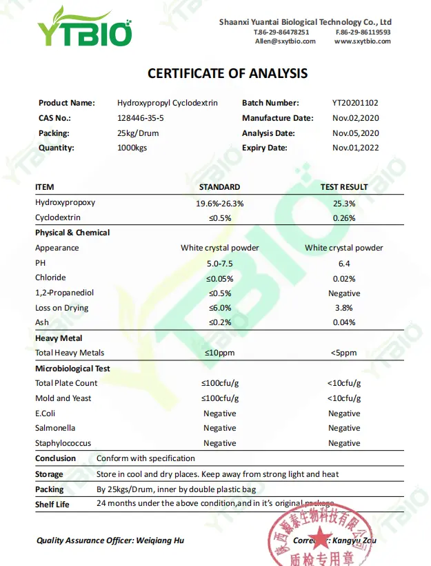 Hydroxypropyl beta cyclodextrin powder