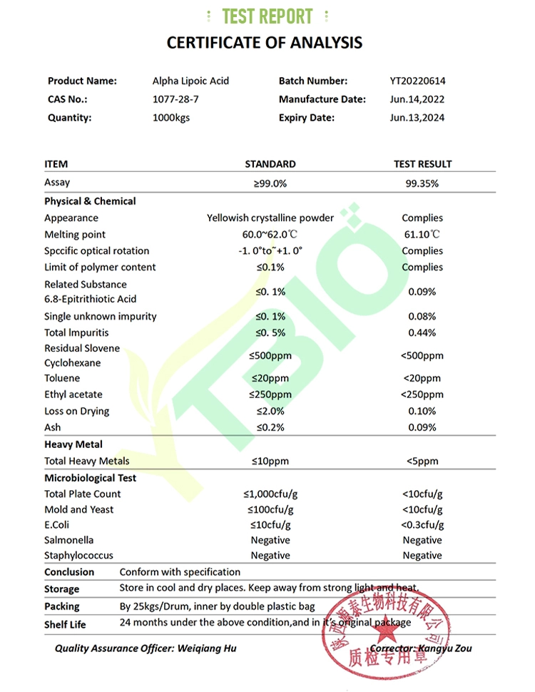 Bulk Alpha Lipoic Acid Powder