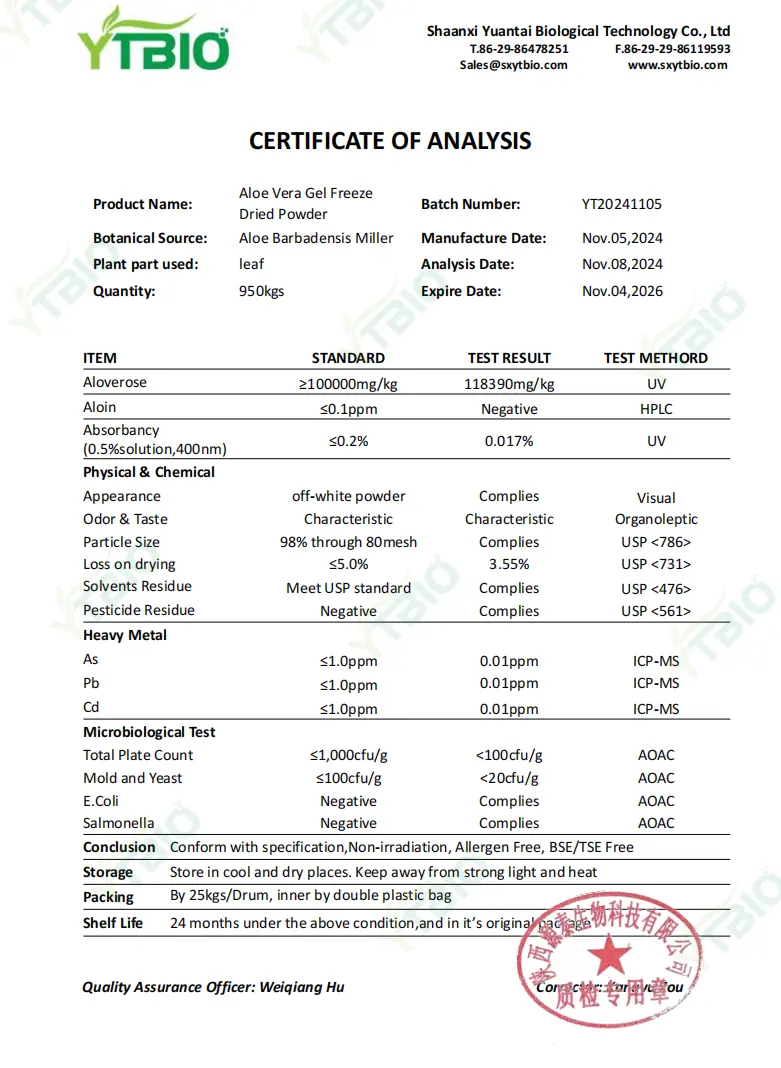 Freeze Dried Aloe Vera Powder