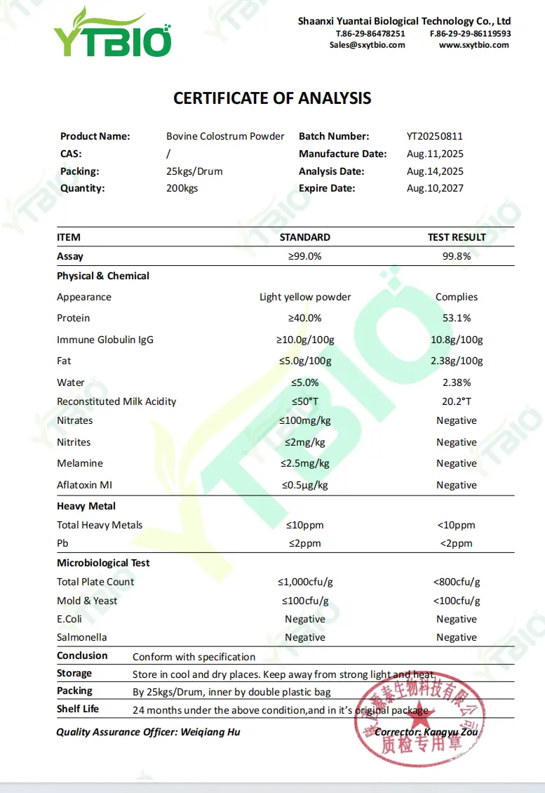 Powdered Bovine Colostrum