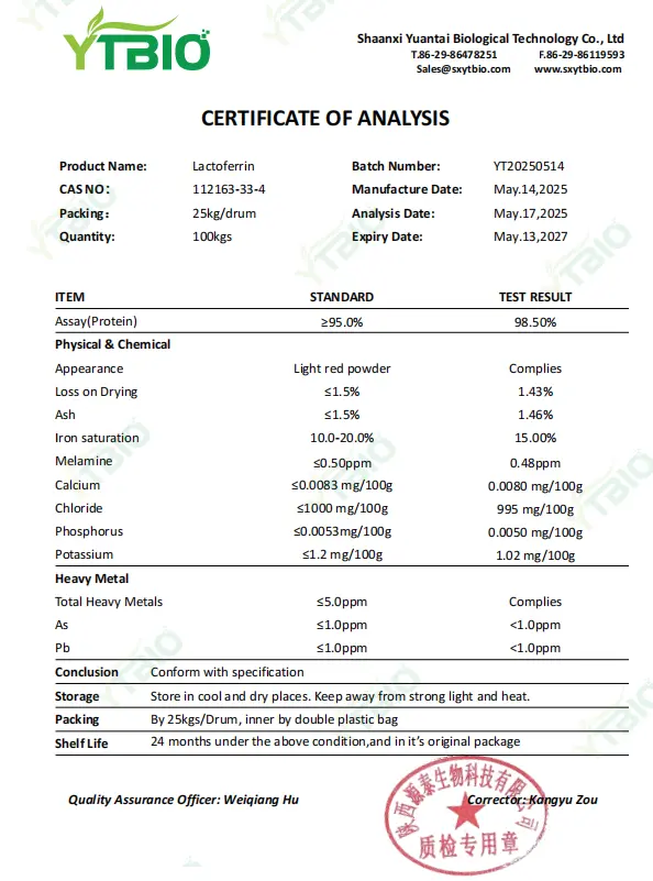 Bovine lactoferrin powder