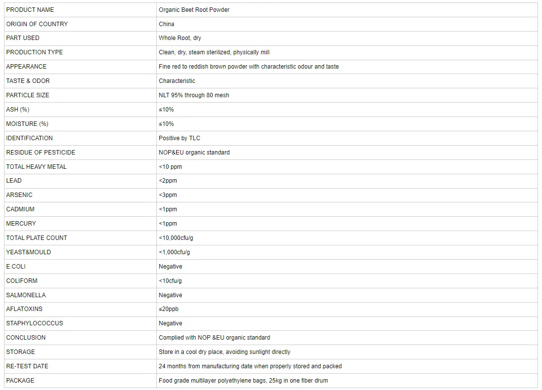 Pure Organic Beetroot Powder Pure Organic Beetroot Powder