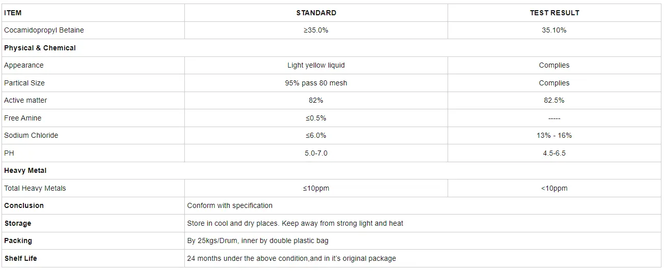 Cocamidopropyl Betaine Liquid Cocamidopropyl Betaine Liquid