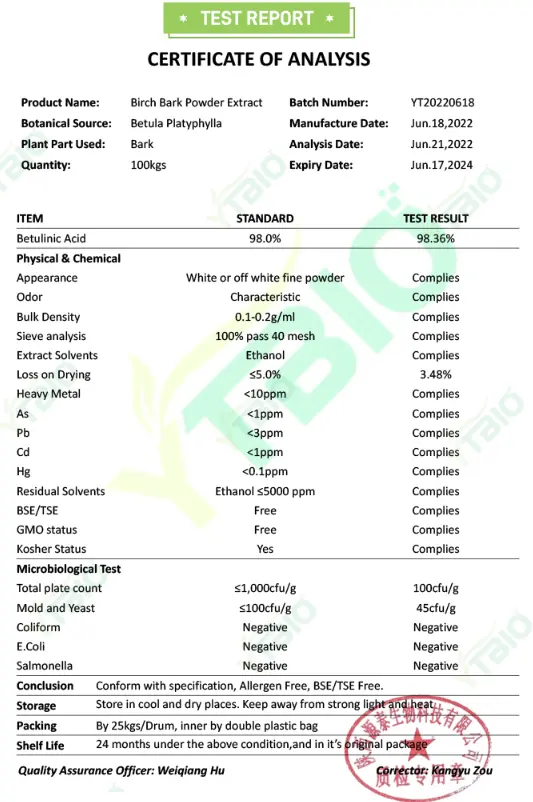 Birch Bark Extract Powder Birch Bark Extract Powder