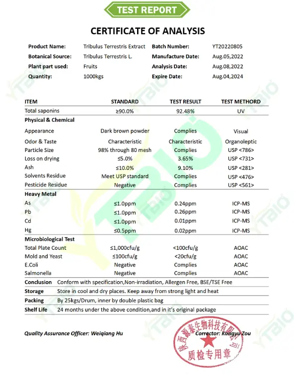 Bulk Tribulus Terrestris Extract Bulk Tribulus Terrestris Extract