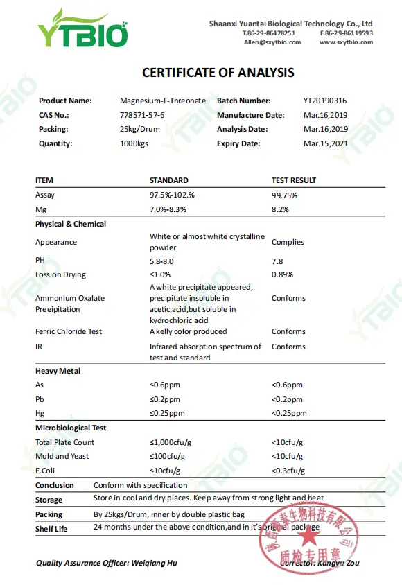 L-Threonic Acid Magnesium