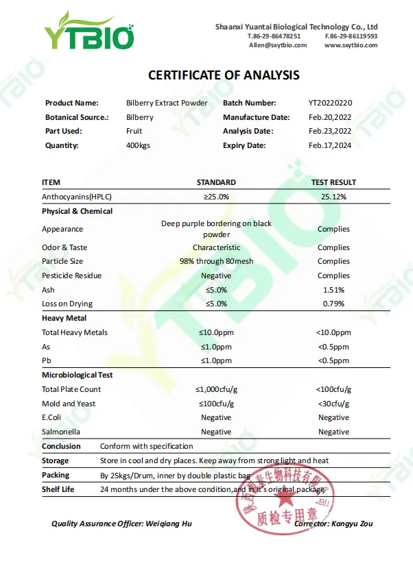 Bilberry Anthocyanins Bilberry Anthocyanins