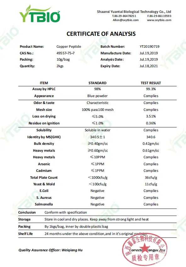 GHK CU Copper Peptide Powder GHK CU Copper Peptide Powder