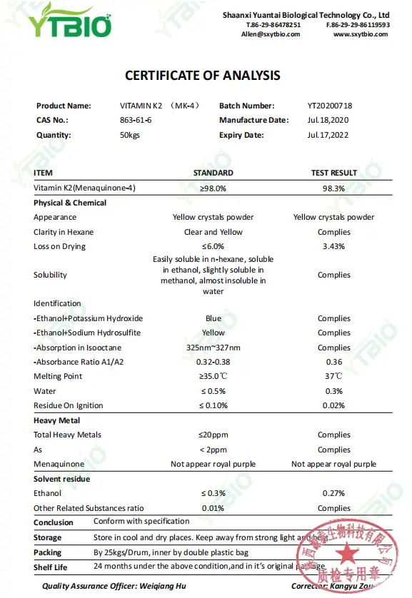 Vitamin K2 Bulk Vitamin K2 Bulk