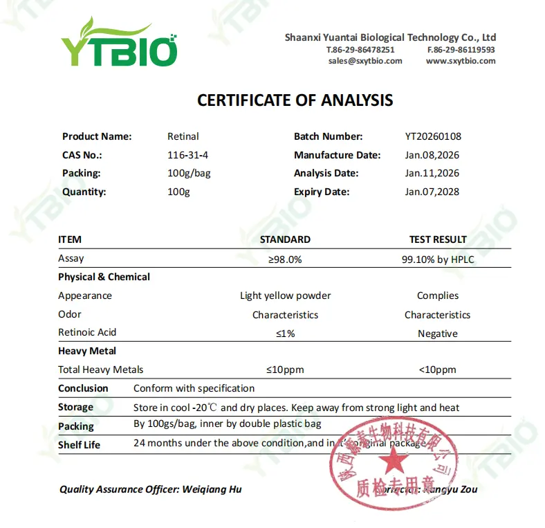Retinaldehyde Powder Retinaldehyde Powder