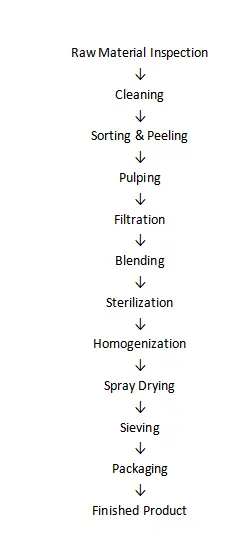 Fruit And Vegetable Powder Production Process Fruit And Vegetable Powder Production Process