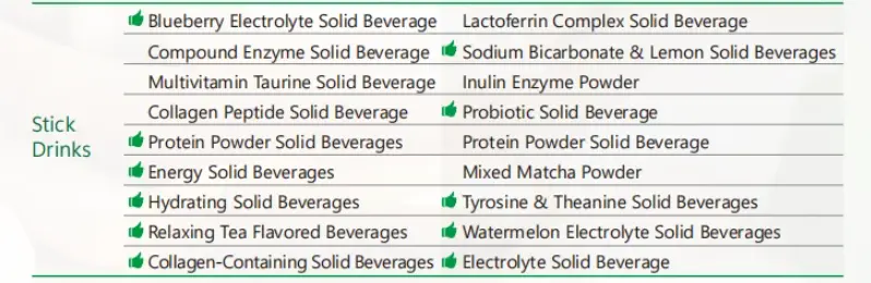 powder drinks list powder drinks list